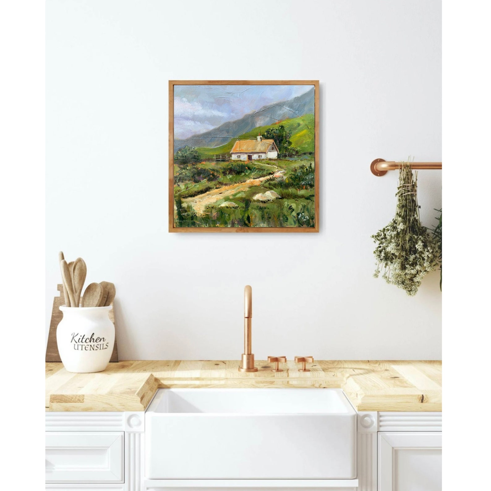 Irish Cottage Painting Ireland Field Original Art Landscape Impasto Oil ...