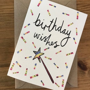 Carte de vœux d’anniversaire | carte d’anniversaire | | de baguette | de cartes mignon Enveloppe Kraft