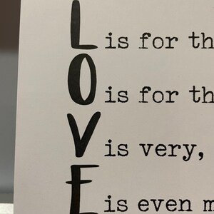 L.O.V.E. Song Lyrics Print | Brush lettering/Typography Digital Print | Alphabet | Gift | Wedding | Anniversary | Valentine