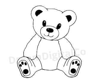 Teddy Bear Svg Png Newborn Svg Bear clipart Teddy Bear Outline Svg Teddybear svg For Cricut Silhouette Сut Files