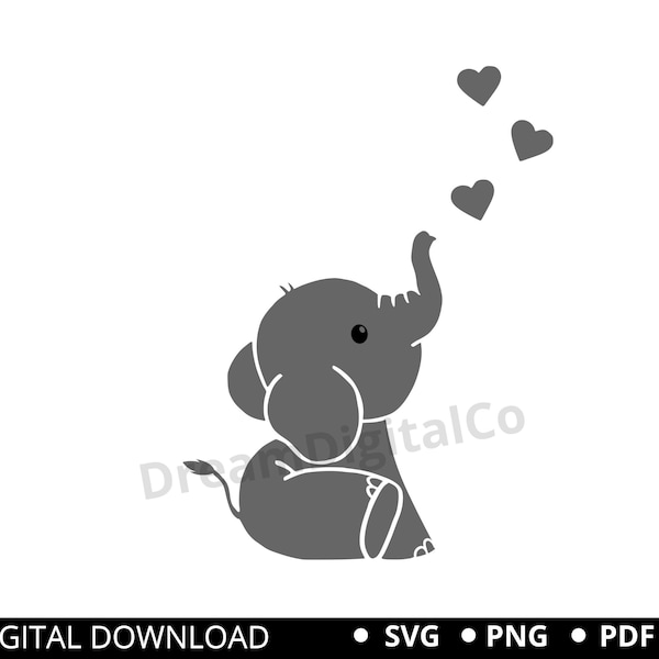 Baby Elephant svg png Baby Boy, Baby Girl,  Elephant Baby Shower Shirt, Cute Elephant cut Files for Cricut Silhouette Vinyl Iron