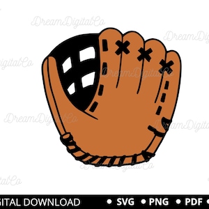 Baseball Glove, Baseball, Vector, Clipart Instant Digital Download - SVG PNG