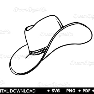 Cowboy Hat Svg, Cowboy Svg, Cowgirl Hat Svg, Western Svg, Cowboy Hat Png, Clipart, Vector, Country Hat Svg, Hat Svg, For Cricut & Silhoutte