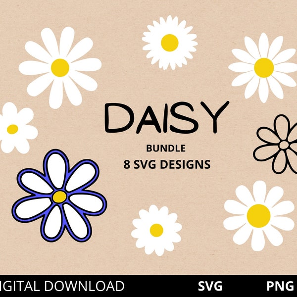 Daisy Svg, Flower Svg, Floral SVG, Daisy Png, Spring Svg, Daisy Flower Clipart, Vector, Svg Files for Cricut, Digital Download