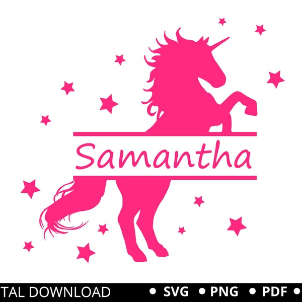 Unicorn Svg, Unicorn Split Monogram, Unicorn Birthday Svg, Unicorn Monogram, Unicorn Clipart, Unicorn shirt svg, Unicorn Png Svg cut files