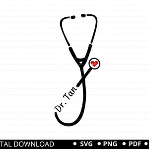 Estetoscópio de enfermeira DIY Svg, Estetoscópio coração, Médico svg, Médico svg, Trabalhador essencial, Monograma de estetoscópio para copo Cricut Silhouette