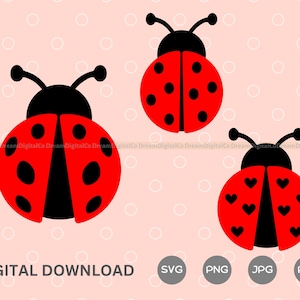 Coccinelle en couches Svg, fichiers Svg Bundle de coccinelle, clipart coccinelle, couper fichier, Png Svg de coccinelle