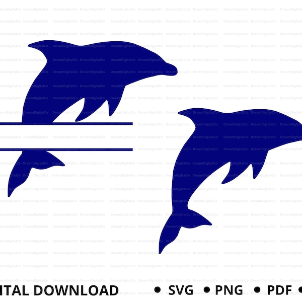 Dolphin SVG PNG, Dolphin Name Frame SVG, Dolphin Cut file Instant Digital Download