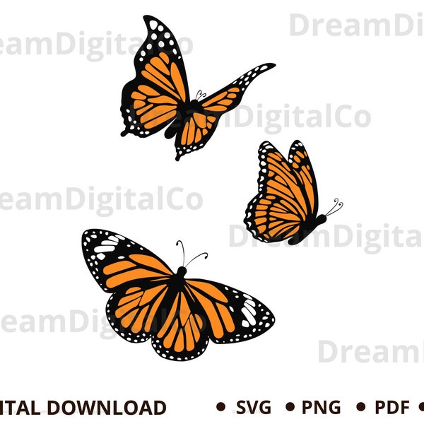 Monarch Butterfly SVG, Butterfly Bundle, Svg Cut Files, Butterflies PNG, Butterfly Clip Art