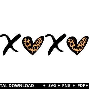 XOXO Svg, Valentinstag SVG Liebe, Xoxo Herzen SVG, Xo Heart Kisses, Digitaler Download für Cricut, Silhouette