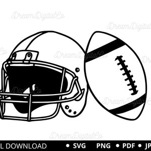 Imagen de casco de fútbol americano, archivos de corte de fútbol americano, vector, clipart, día del partido de fútbol americano - Descarga instantánea SVG, PNG