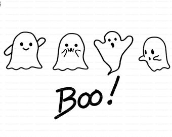 Geist svg, Boo svg, niedlicher Geist Clipart, Spooky svg, Geist Boo svg, Halloween-Shirt svg, Geist schnitt Dateien, Halloween PNG SVG-Dateien für Cricut