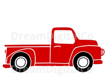 Vintage Truck svg, Red Truck svg, Farm Truck svg, Pickup Truck PNG SVG  Silhouette Cricut Cut File