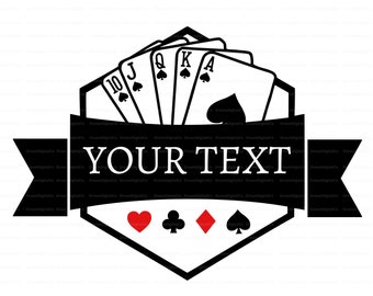 Escalera Real de Picas DIY SVG PNG, Naipes SVG, Juegos de Azar, Imágenes de Cartas, Vector de Cartas de Póker, Juegos de Casino, Imágenes de Escalera Real