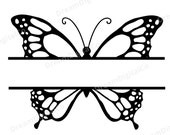 DIY Butterfly SVG, Butterfly Split Monogram PNG, Butterfly Clipart, Butterflies Svg, Butterfly Vector, Cricut Cut File