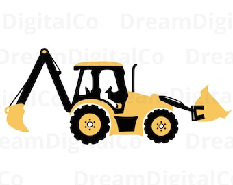 Costruzione svg, camicia festa di compleanno a tema costruzione, camicia di compleanno ragazzi fai da te, Clipart camion escavatore per Cricut e Silhouette
