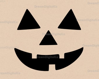 Pumpkin Face Svg, Halloween Svg, Vector Cut file for Cricut, Silhouette Digital Download SVG & PNG