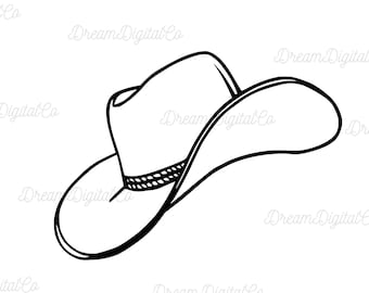 Cowboy Hat Svg, Cowboy Svg, Cowgirl Hat Svg, Western Svg, Cowboy Hat Png, Clipart, Vector, Country Hat Svg, Hat Svg, For Cricut & Silhoutte