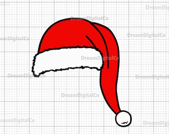 Santa Hat SVG, Christmas Hat Svg, Santa Claus Hat, Xmas Clipart, Christmas Santa Hat cut file Instant Download - PNG