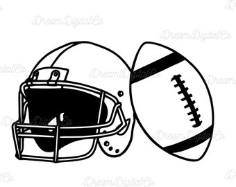 Football Helmet Image, Football Cut Files, American Football, Vector, Clipart, Football Game Day - Instant Download SVG, PNG