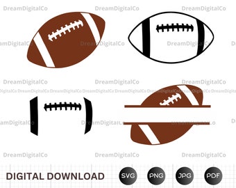 DIY Football Svg, Football Silhouette, Football name, Football PNG, Football laces, Football stitches, Football Cut File - PNG