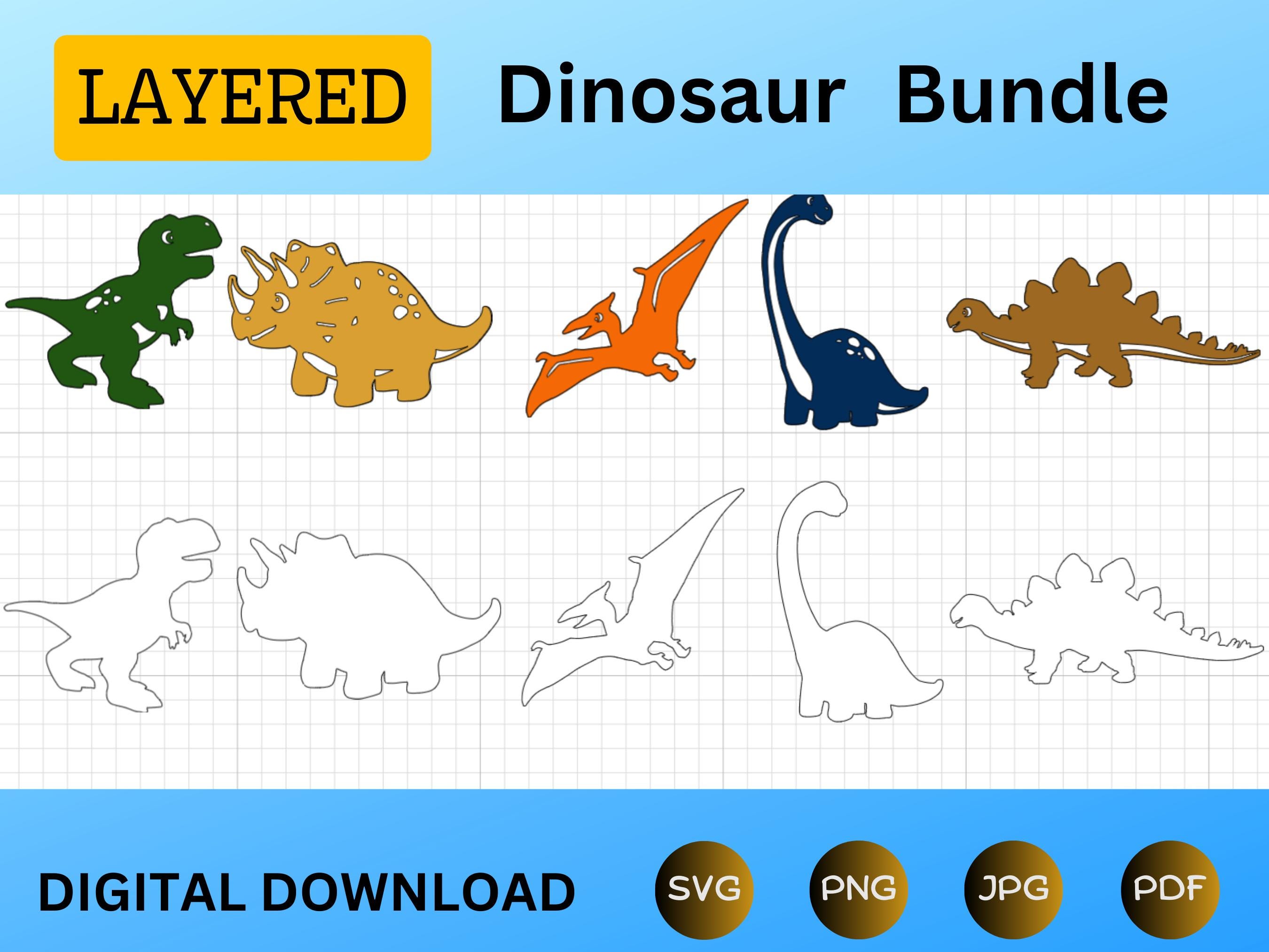 Cute Dinosaur SVG, Baby Dinosaur Bundle Clipart, Kids Dinosaur Svg ...