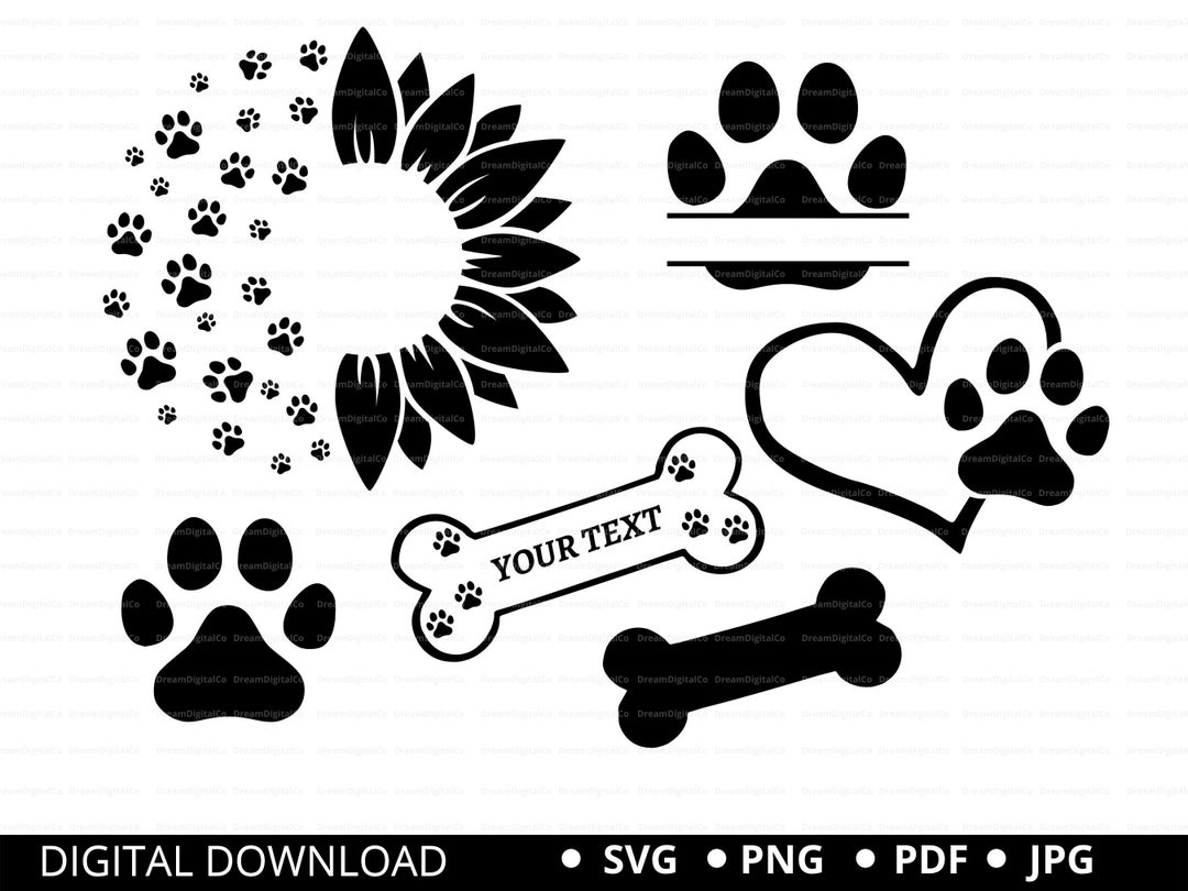 Paw Print Svg, Dog Paw Print Svg, Cat Paws Png, Paw Svg, Dog Mom Svg