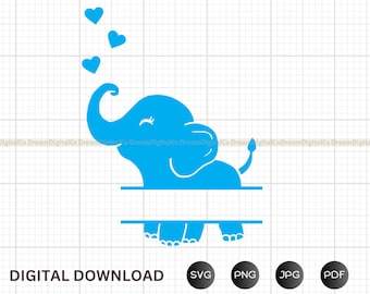 DIY Baby Elephant Svg Baby Elephant Monogram svg Elephant Baby Shower Boy Girl Shirt Decal Cute Elephant PNG SVG cut file Cricut Silhouette