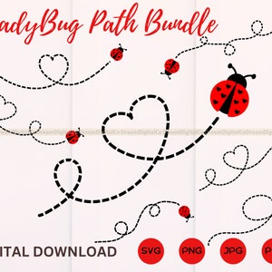 Percorso coccinella SVG, file SVG di bundle di coccinelle a strati, clipart di coccinelle, file di taglio di coccinelle, coccinelle con cuore PNG