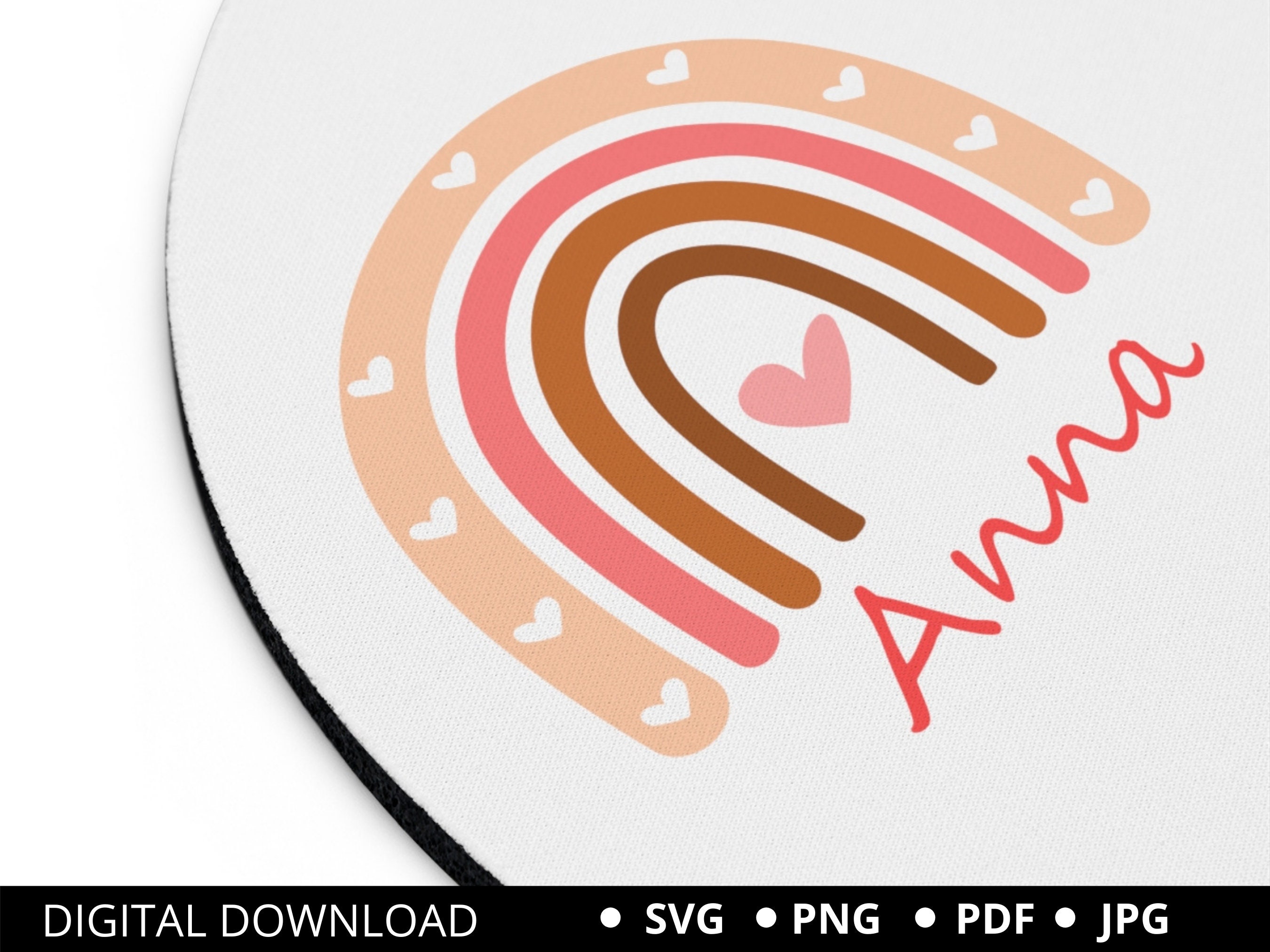 Rainbow With Heart SVG, Boho Rainbow SVG File, Rainbow Png Svg Cut ...