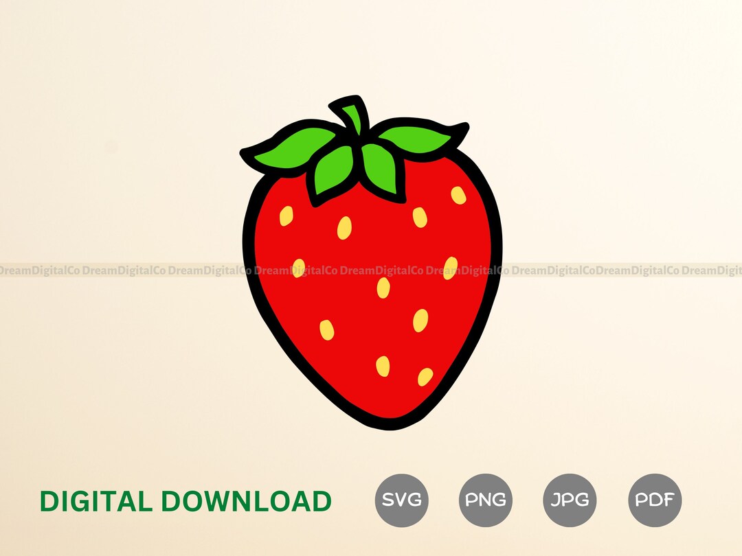 Strawberry SVG, Strawberry Vector, Strawberry Clipart, Layered