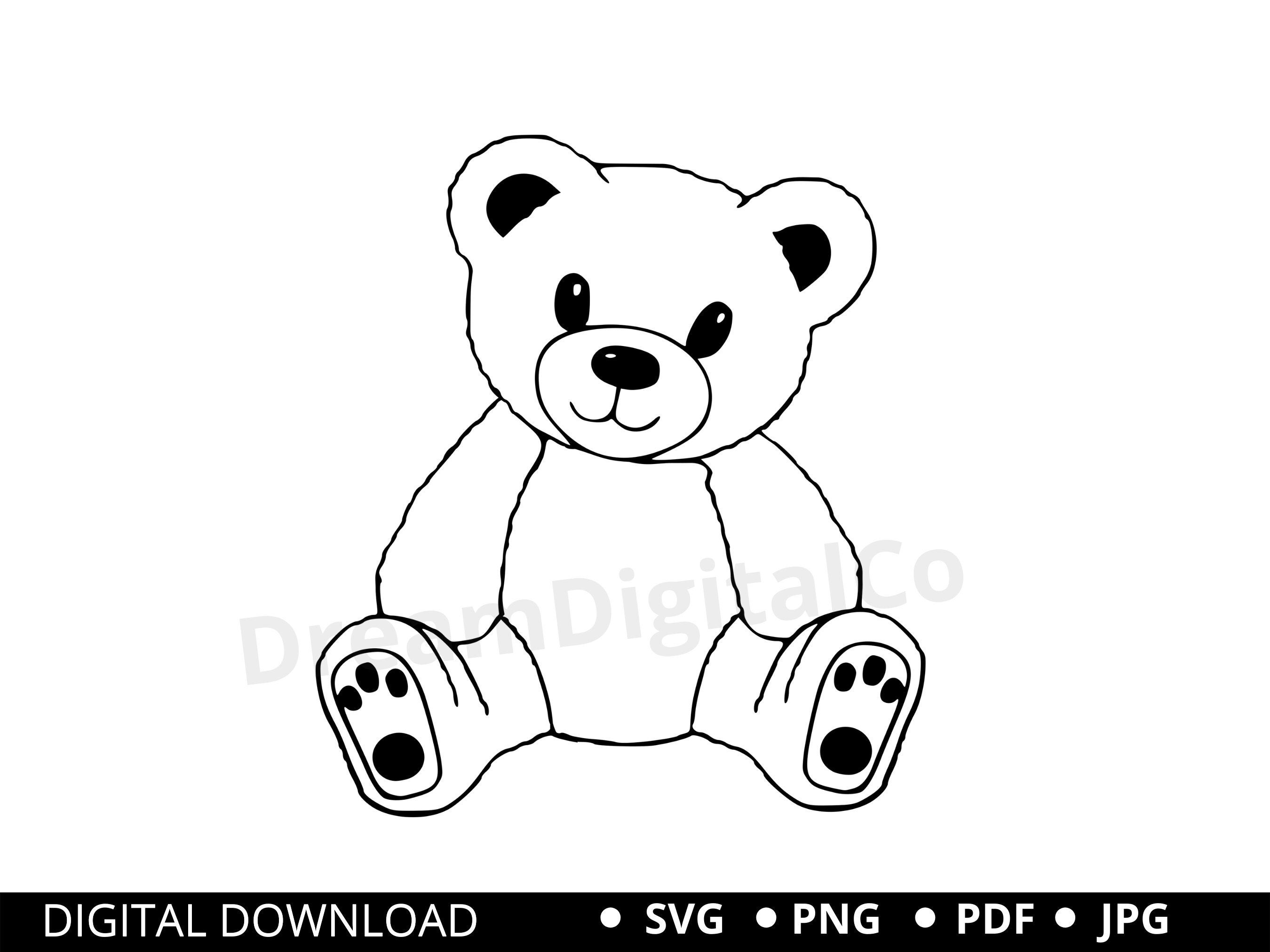 Teddy Bear Clipart SVG PNG Teddy Bear Digital Download