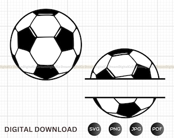 DIY voetbal SVG, voetbal Svg, voetbal gesplitst monogram, naam voetbal Svg, voetballer svg, vectorbestanden voor Cricut Silhouette snijden
