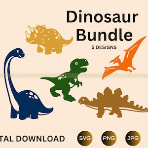 Niedlicher Dinosaurier SVG, Baby Dinosaurier Bundle Clipart, Kinder Dinosaurier SVG, Dinosaurier Schnittdateien, T-rex SVG, Dino SVG PNG