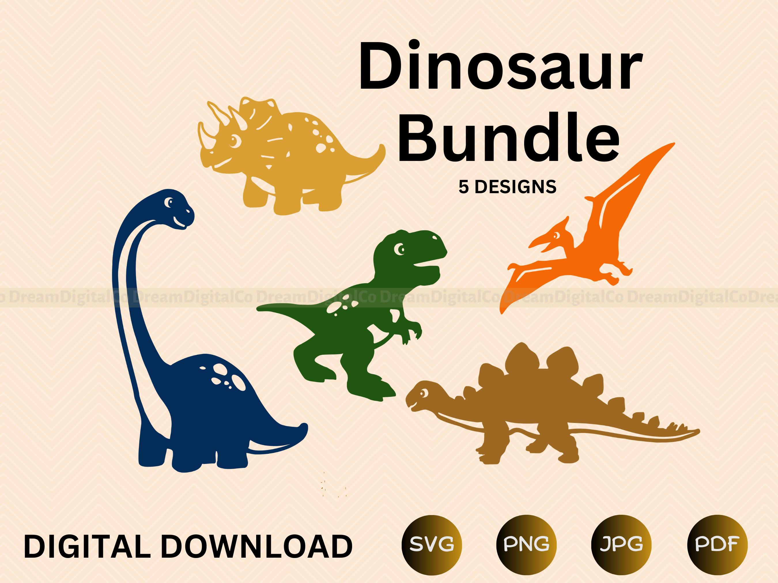 Cute Dinosaur SVG, Baby Dinosaur Bundle Clipart, Kids Dinosaur Svg ...