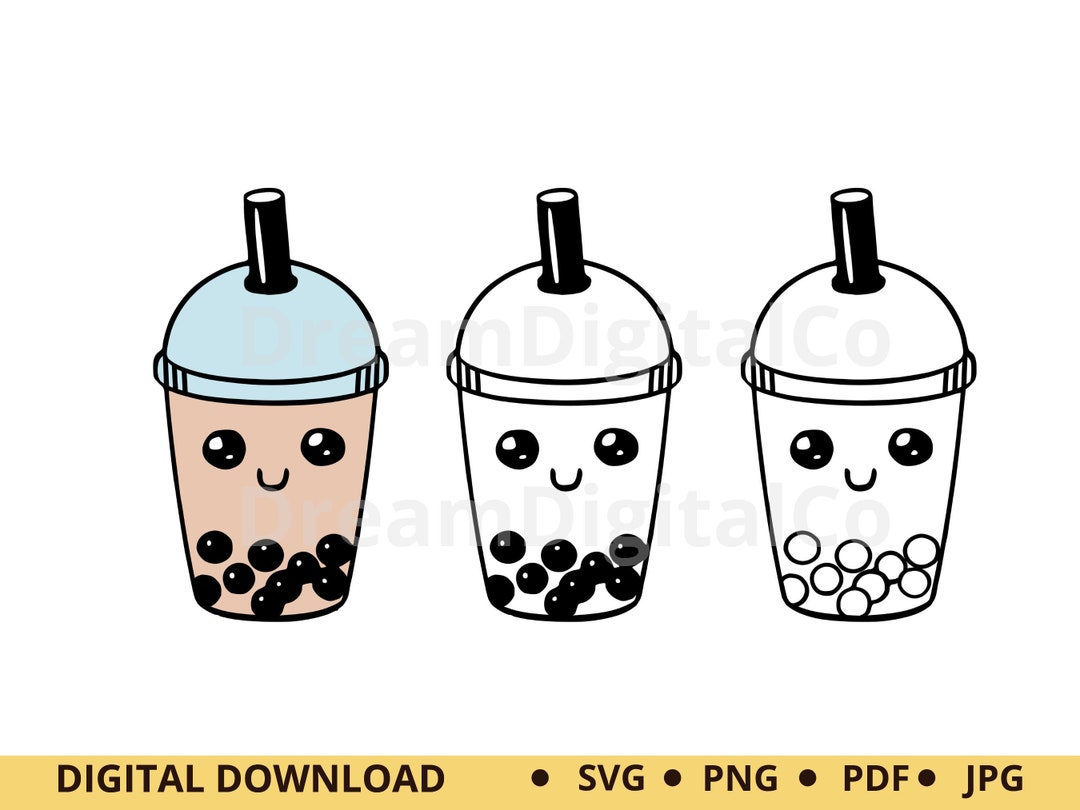Bubble Tea SVG, Boba Tea Cups, Buble Tra Layered Cut File, Kawaii Drink Cute  Food Boba Tea Lover (Download Now) 