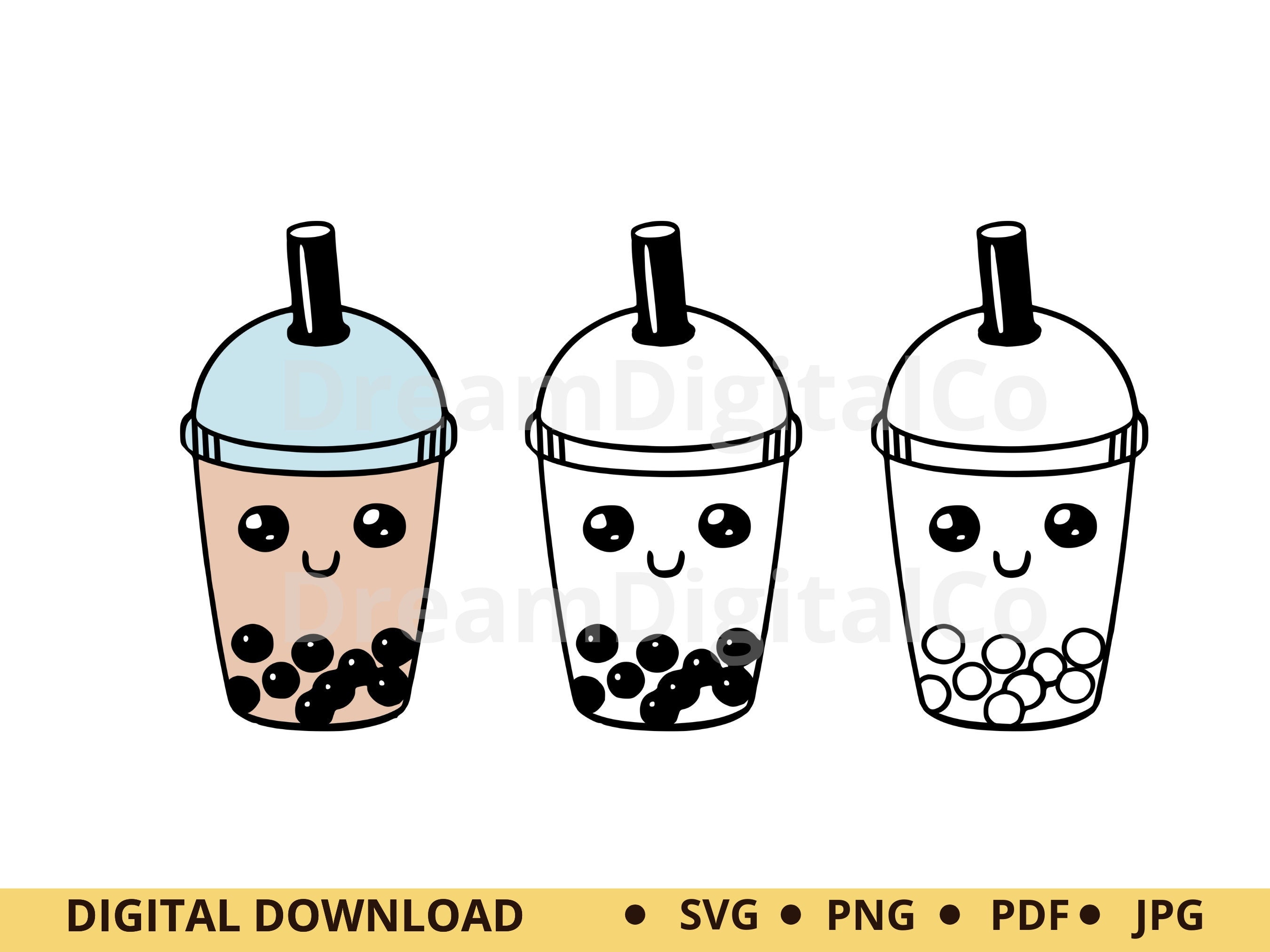 Dessin Bubble Tea Kawaii A Imprimer Bubble Tea SVG Mignon Boba Tea amant Kawaii Drink Kids Shirt - Etsy Canada