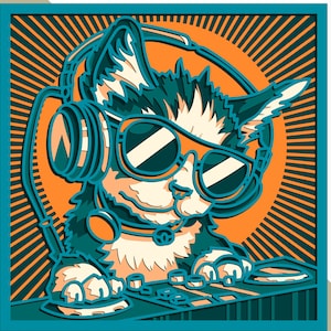 File di taglio DJ multistrato 3D SVG/file di taglio DJ/strato 3D/taglio compensato/taglio carta/file SVG/compensato mandala 3D