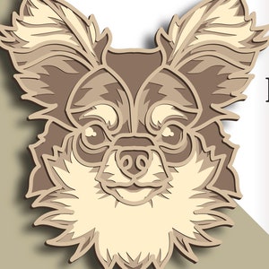 3D Chihuahua multilayer Dog svg/ Chihuahua cut file/ 3D layer/ Plywood cutting/ Paper cutting/ SVG file/ 3D mandala plywood
