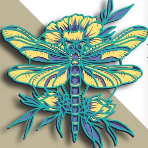 3D Dragonfly Mandala SVG: Multilayer Zentangle Cut File (Digital Download)