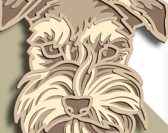 3D Dog multilayer Dog svg/ Dog cut file/ 3D layer/ Plywood cutting/ Paper cutting/ SVG file/ 3D mandala plywood