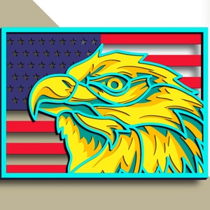 3D Eagle multilayer SVG/ Eagle cut file/ 3D layer/ Plywood cutting/ Paper cutting/ SVG file/ 3D mandala plywood