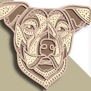3D Dog multilayer Dog svg/ Dog cut file/ 3D layer/ Plywood cutting/ Paper cutting/ SVG file/ 3D mandala plywood
