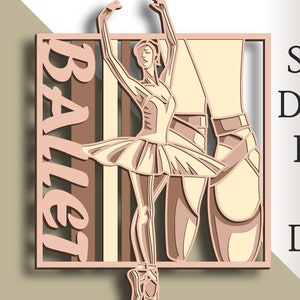 File di taglio del balletto 3D multistrato SVG/File di taglio del balletto/Livello 3D/Taglio del compensato/Taglio della carta/File SVG/Mandala 3D in compensato