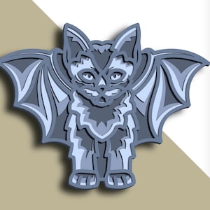3D Cat multilayer SVG/ Cat cut file/ 3D layer/ Plywood cutting/ Paper cutting/ SVG file/ 3D mandala plywood