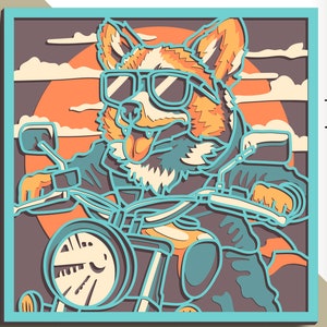 Hund Moto 3D Schneidedatei / 3D Schnittdatei / Sperrholz schneiden / Papierschnitt / SVG-Datei / 3D Mandala Sperrholzplatte