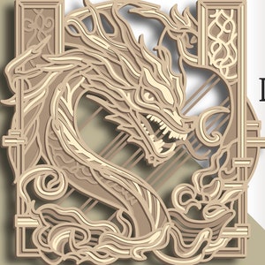 3D Dragon Mandala SVG: Multilayer Laser Cut File (Digital Download)