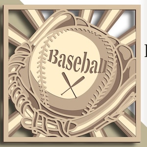3D Baseball multilayer SVG/ Baseball cut file/ 3D layer/ Plywood cutting/ Paper cutting/ SVG file/ 3D mandala plywood