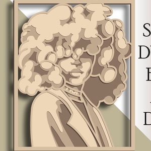 3D African Woman Mandala SVG: Multilayer Cut File (Digital Download)