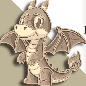 Drache 3D multilayer SVG, 3D Schnittdatei, Sperrholz schneiden, Papierschnitt, 3D Mandala Sperrholz